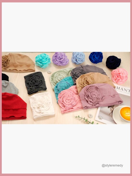 6 Pack Cotton Chemo Turban Beanie for Women Soft Head Scarf Hair Loss Cap